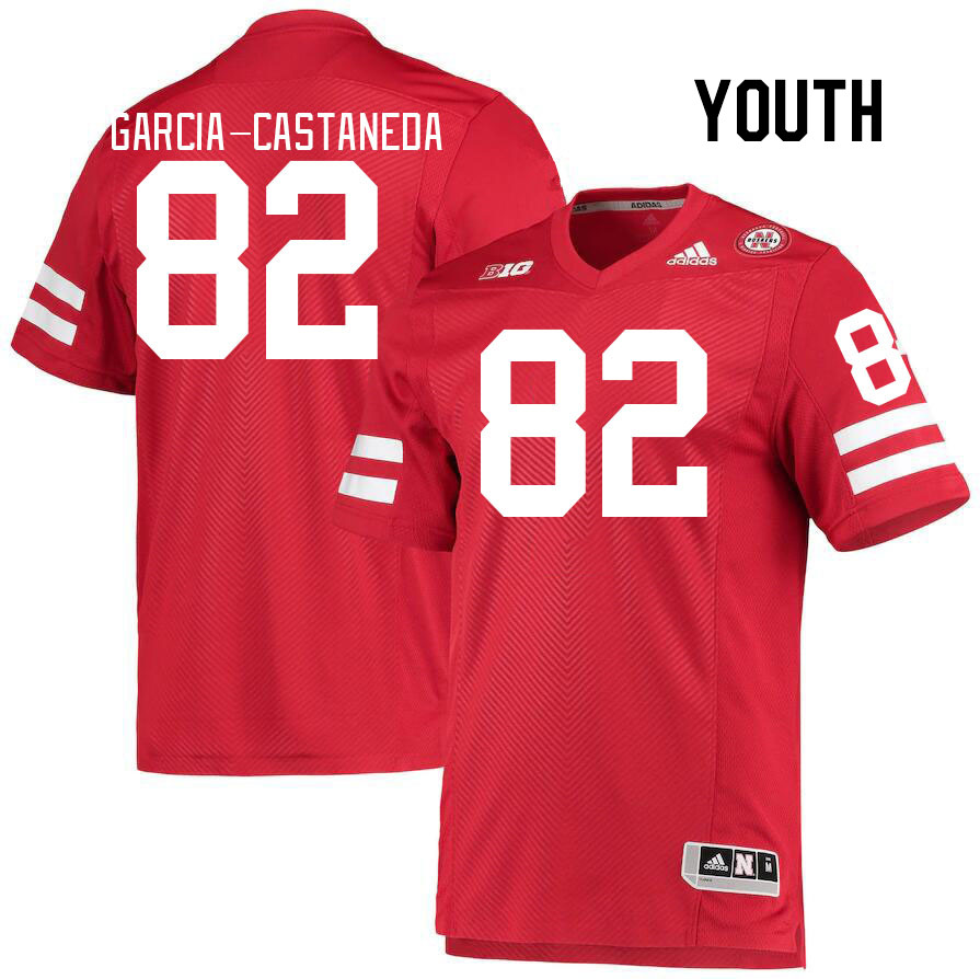 Youth #82 Isaiah Garcia-Castaneda Nebraska Cornhuskers College Football Jerseys Stitched Sale-Red - Click Image to Close